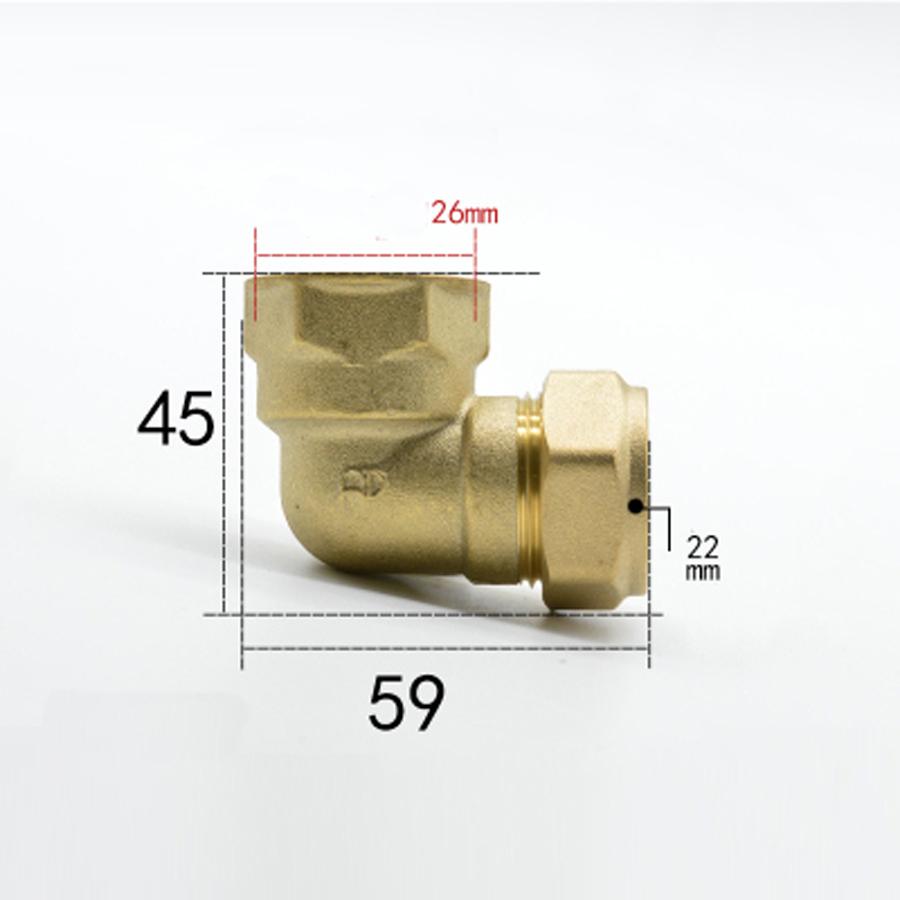 Compression Fitting Brass - Fit Tüp OD 22mm x 3/4